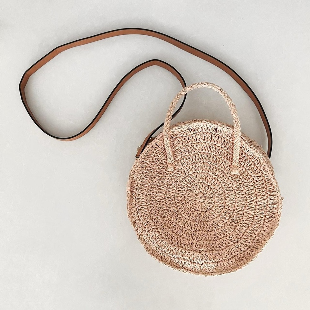 H&M Circle Paper Straw Woven Crossbody Bag